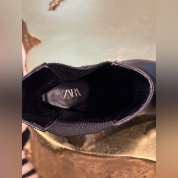 Zara Wide Heel Stretch Ankle Boots Size 37 - Picture 10 of 13